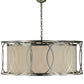 Meyda Lighting Cilindro 42" 4-Light Nickel Hoops Pendant Light With White Statuario Idalight Shade
