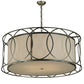 Meyda Lighting Cilindro 42" 4-Light Nickel Hoops Pendant Light With White Statuario Idalight Shade