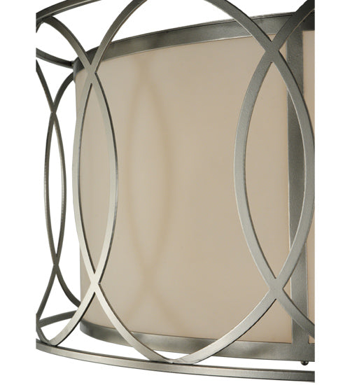 Meyda Lighting Cilindro 42" 4-Light Nickel Hoops Pendant Light With White Statuario Idalight Shade
