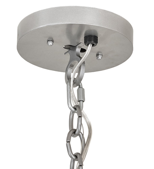 Meyda Lighting Cilindro 42" 4-Light Nickel Pendant Light With White Statuario Idalight Shade