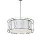Meyda Lighting Cilindro 42" 4-Light Nickel Pendant Light With White Statuario Idalight Shade
