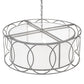 Meyda Lighting Cilindro 42" 4-Light Nickel Pendant Light With White Statuario Idalight Shade