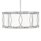 Meyda Lighting Cilindro 42" 4-Light Nickel Pendant Light With White Statuario Idalight Shade