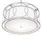 Meyda Lighting Cilindro 42" 4-Light Nickel Pendant Light With White Statuario Idalight Shade