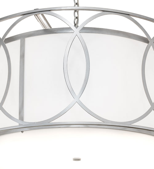 Meyda Lighting Cilindro 42" 4-Light Nickel Pendant Light With White Statuario Idalight Shade