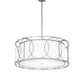 Meyda Lighting Cilindro 42" 4-Light Nickel Pendant Light With White Statuario Idalight Shade