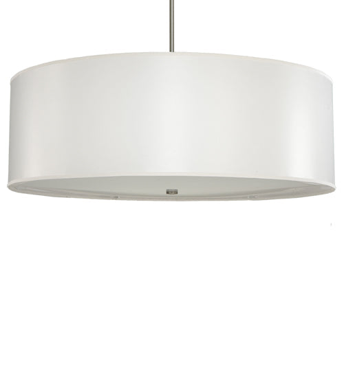 Meyda Lighting Cilindro 42" 4-Light Nickel Powder Coat Pendant Light With White Trilam Textrene Shade