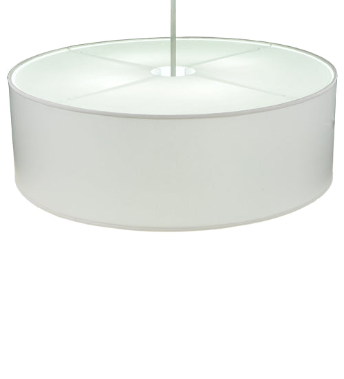 Meyda Lighting Cilindro 42" 4-Light Nickel Powder Coat Pendant Light With White Trilam Textrene Shade