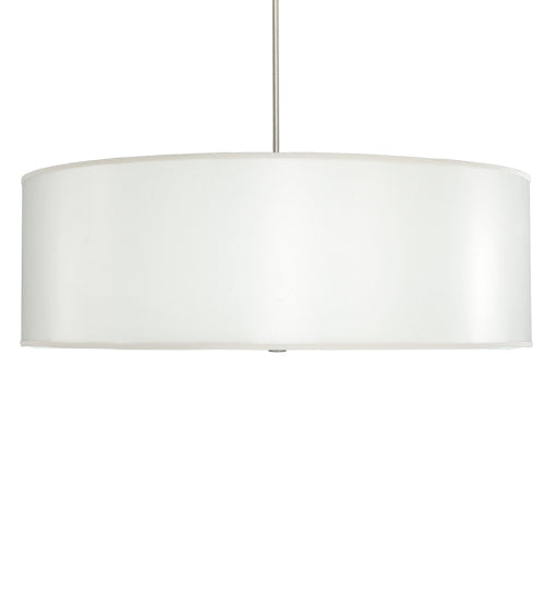 Meyda Lighting Cilindro 42" 4-Light Nickel Powder Coat Pendant Light With White Trilam Textrene Shade