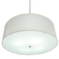Meyda Lighting Cilindro 42" 4-Light Nickel Powder Coat Pendant Light With White Trilam Textrene Shade