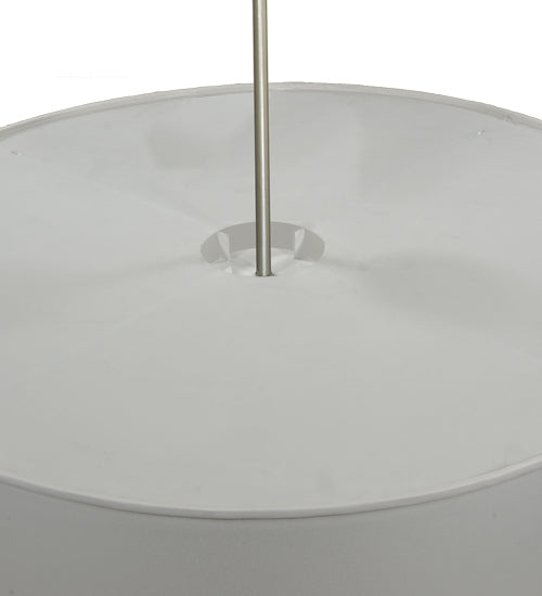 Meyda Lighting Cilindro 42" 4-Light Nickel Powder Coat Pendant Light With White Trilam Textrene Shade