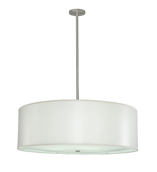 Meyda Lighting Cilindro 42" 4-Light Nickel Powder Coat Pendant Light With White Trilam Textrene Shade