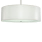 Meyda Lighting Cilindro 42" 4-Light Nickel Powder Coat Pendant Light With White Trilam Textrene Shade