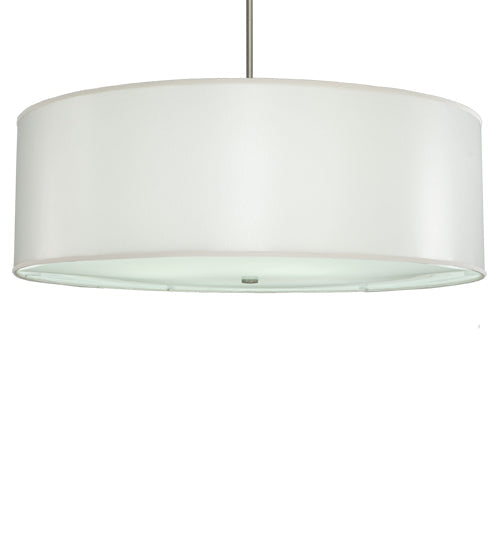 Meyda Lighting Cilindro 42" 4-Light Nickel Powder Coat Pendant Light With White Trilam Textrene Shade