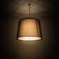 Meyda Lighting Cilindro 42" 4-Light Wheel Silver Textrene Tapered Pendant Light With Brown Textralite & Eggshell Textrene Shade
