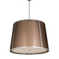Meyda Lighting Cilindro 42" 4-Light Wheel Silver Textrene Tapered Pendant Light With Brown Textralite & Eggshell Textrene Shade