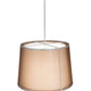 Meyda Lighting Cilindro 42" 4-Light Wheel Silver Textrene Tapered Pendant Light With Brown Textralite & Eggshell Textrene Shade