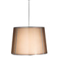 Meyda Lighting Cilindro 42" 4-Light Wheel Silver Textrene Tapered Pendant Light With Brown Textralite & Eggshell Textrene Shade