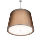 Meyda Lighting Cilindro 42" 4-Light Wheel Silver Textrene Tapered Pendant Light With Brown Textralite & Eggshell Textrene Shade