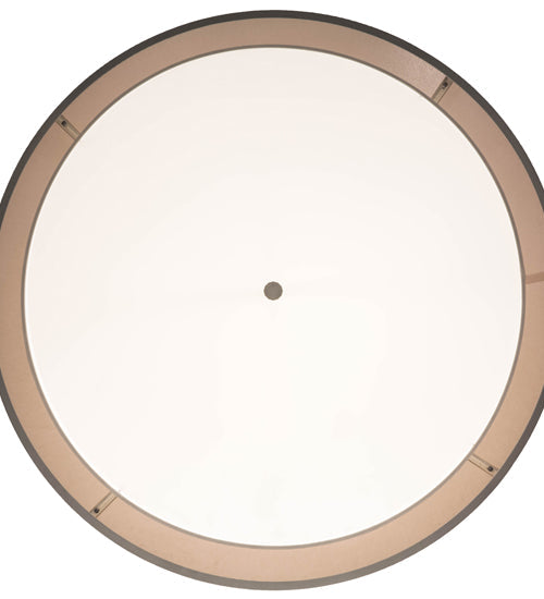 Meyda Lighting Cilindro 42" 4-Light Wheel Silver Textrene Tapered Pendant Light With Brown Textralite & Eggshell Textrene Shade