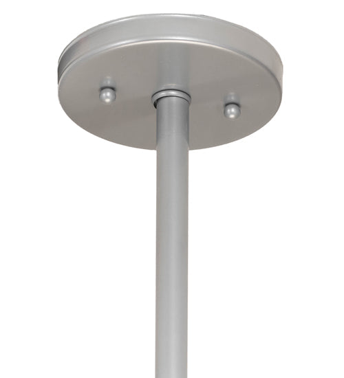 Meyda Lighting Cilindro 42" 4-Light Wheel Silver Textrene Tapered Pendant Light With Brown Textralite & Eggshell Textrene Shade