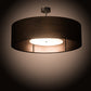 Meyda Lighting Cilindro 42" 6-Light Armoire Hickory Wood Grain Pendant Light With White Statuario Idalight Shade Glass