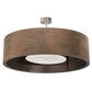 Meyda Lighting Cilindro 42" 6-Light Armoire Hickory Wood Grain Pendant Light With White Statuario Idalight Shade Glass