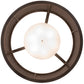 Meyda Lighting Cilindro 42" 6-Light Armoire Hickory Wood Grain Pendant Light With White Statuario Idalight Shade Glass