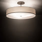 Meyda Lighting Cilindro 42" 6-Light Bronze Semi-flush Mount Light With Beige Eggshell Textrene & White Statuario Idalight Shade