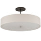 Meyda Lighting Cilindro 42" 6-Light Bronze Semi-flush Mount Light With Beige Eggshell Textrene & White Statuario Idalight Shade