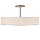 Meyda Lighting Cilindro 42" 6-Light Bronze Semi-flush Mount Light With Beige Eggshell Textrene & White Statuario Idalight Shade