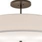 Meyda Lighting Cilindro 42" 6-Light Bronze Semi-flush Mount Light With Beige Eggshell Textrene & White Statuario Idalight Shade