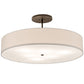 Meyda Lighting Cilindro 42" 6-Light Bronze Semi-flush Mount Light With Beige Eggshell Textrene & White Statuario Idalight Shade