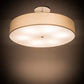 Meyda Lighting Cilindro 42" 6-Light Nickel Semi-flush Mount Light With Beige Eggshell Textrene & White Statuario Idalight Shade