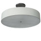 Meyda Lighting Cilindro 42" 6-Light Nickel Semi-flush Mount Light With Beige Eggshell Textrene & White Statuario Idalight Shade
