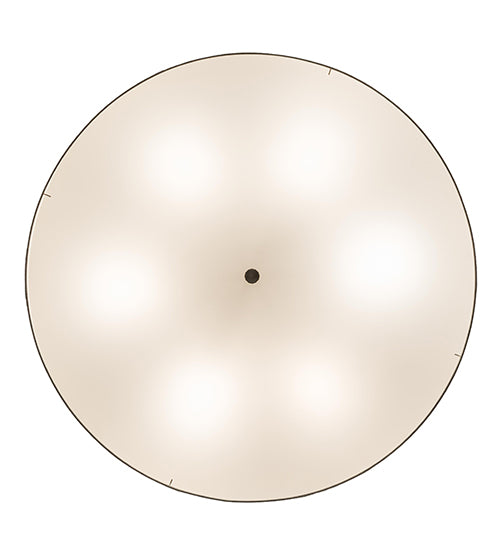 Meyda Lighting Cilindro 42" 6-Light Nickel Semi-flush Mount Light With Beige Eggshell Textrene & White Statuario Idalight Shade