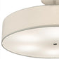 Meyda Lighting Cilindro 42" 6-Light Nickel Semi-flush Mount Light With Beige Eggshell Textrene & White Statuario Idalight Shade