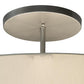 Meyda Lighting Cilindro 42" 6-Light Nickel Semi-flush Mount Light With Beige Eggshell Textrene & White Statuario Idalight Shade