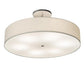 Meyda Lighting Cilindro 42" 6-Light Nickel Semi-flush Mount Light With Beige Eggshell Textrene & White Statuario Idalight Shade