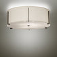 Meyda Lighting Cilindro 42" 6-Light Timeless Bronze Structure Flush Mount Light With Off White Styrene & Statuario Shade