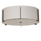 Meyda Lighting Cilindro 42" 6-Light Timeless Bronze Structure Flush Mount Light With Off White Styrene & Statuario Shade