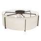 Meyda Lighting Cilindro 42" 6-Light Timeless Bronze Structure Flush Mount Light With Off White Styrene & Statuario Shade