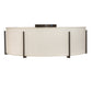 Meyda Lighting Cilindro 42" 6-Light Timeless Bronze Structure Flush Mount Light With Off White Styrene & Statuario Shade