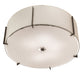 Meyda Lighting Cilindro 42" 6-Light Timeless Bronze Structure Flush Mount Light With Off White Styrene & Statuario Shade