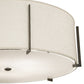 Meyda Lighting Cilindro 42" 6-Light Timeless Bronze Structure Flush Mount Light With Off White Styrene & Statuario Shade