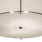Meyda Lighting Cilindro 42" 6-Light Timeless Bronze Structure Flush Mount Light With Off White Styrene & Statuario Shade
