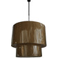 Meyda Lighting Cilindro 42" 8-Light 2-Tier Oil Rubbed Bronze Pendant Lights With Ivory Shade