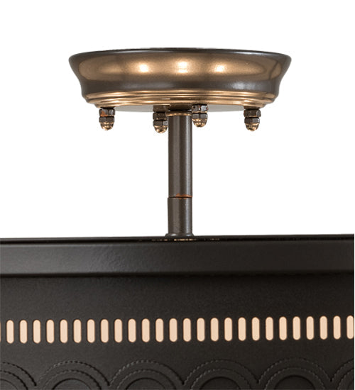 Meyda Lighting Cilindro 42" 8-Light Bronze Metallic Circleline Flush Mount Light With White Statuario Idalight Shade Glass