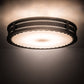 Meyda Lighting Cilindro 42" 8-Light Bronze Metallic Circleline Flush Mount Light With White Statuario Idalight Shade Glass