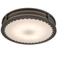 Meyda Lighting Cilindro 42" 8-Light Bronze Metallic Circleline Flush Mount Light With White Statuario Idalight Shade Glass